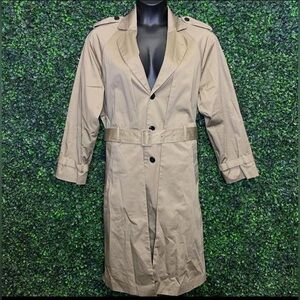 ASOS Trench Coat Classic Single Breasted Tan Brown Belted Size Small